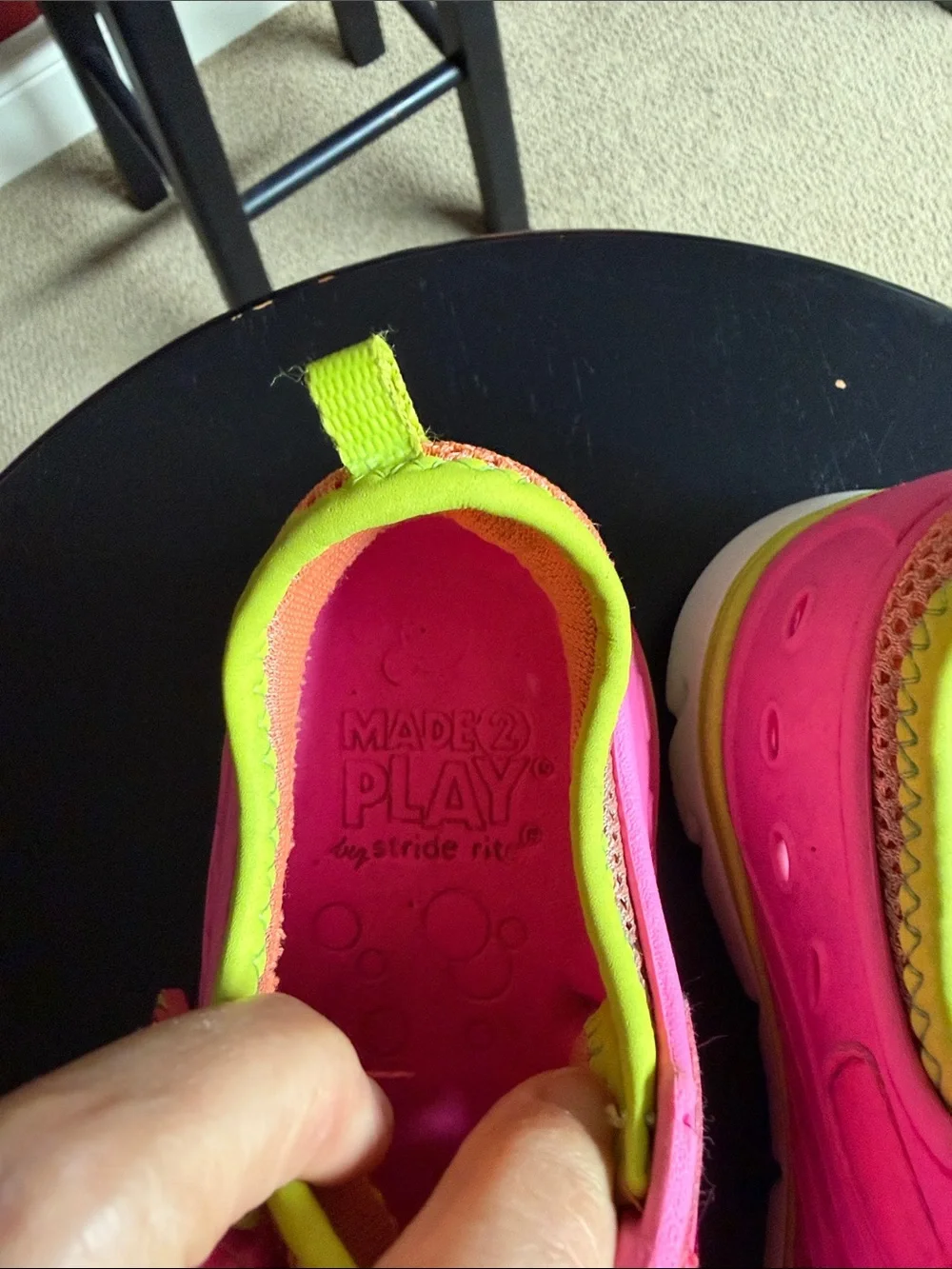 Stride Rite Kids' Pink and Neon Green Water Shoes